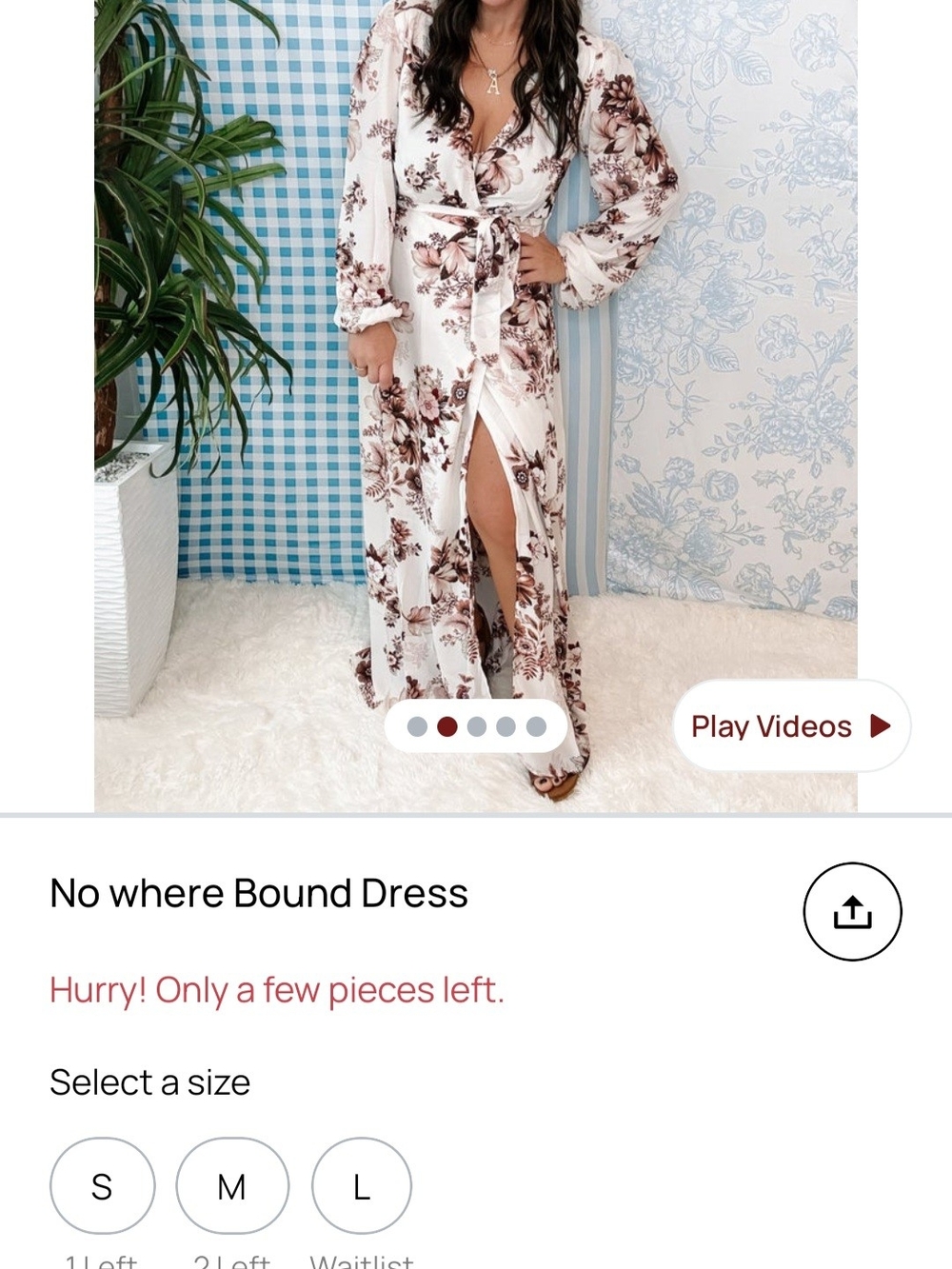 Vanilla Bay Ivory Maxi Dress with Brown Floral Print
